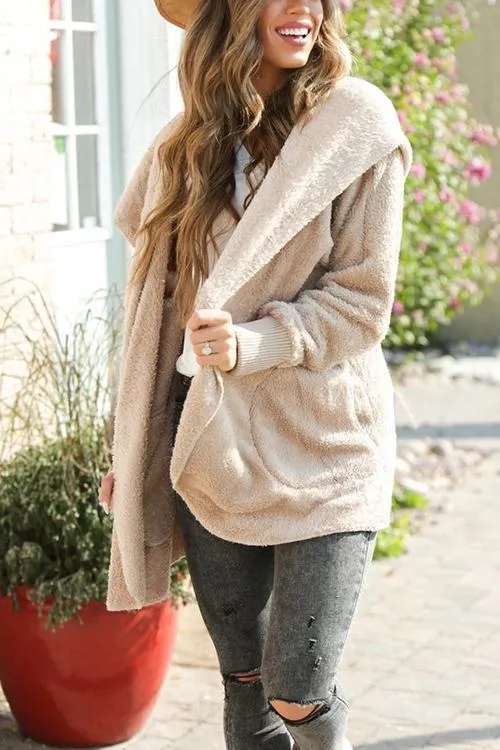 Fluffy Fleece Open Coat