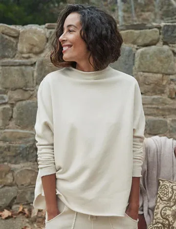 Frank & Eileen Effie Long Sleeve Funnel Neck Capelet in Vintage White