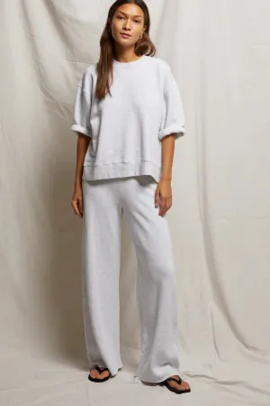 French Terry Wide Leg Trouser-Ash
