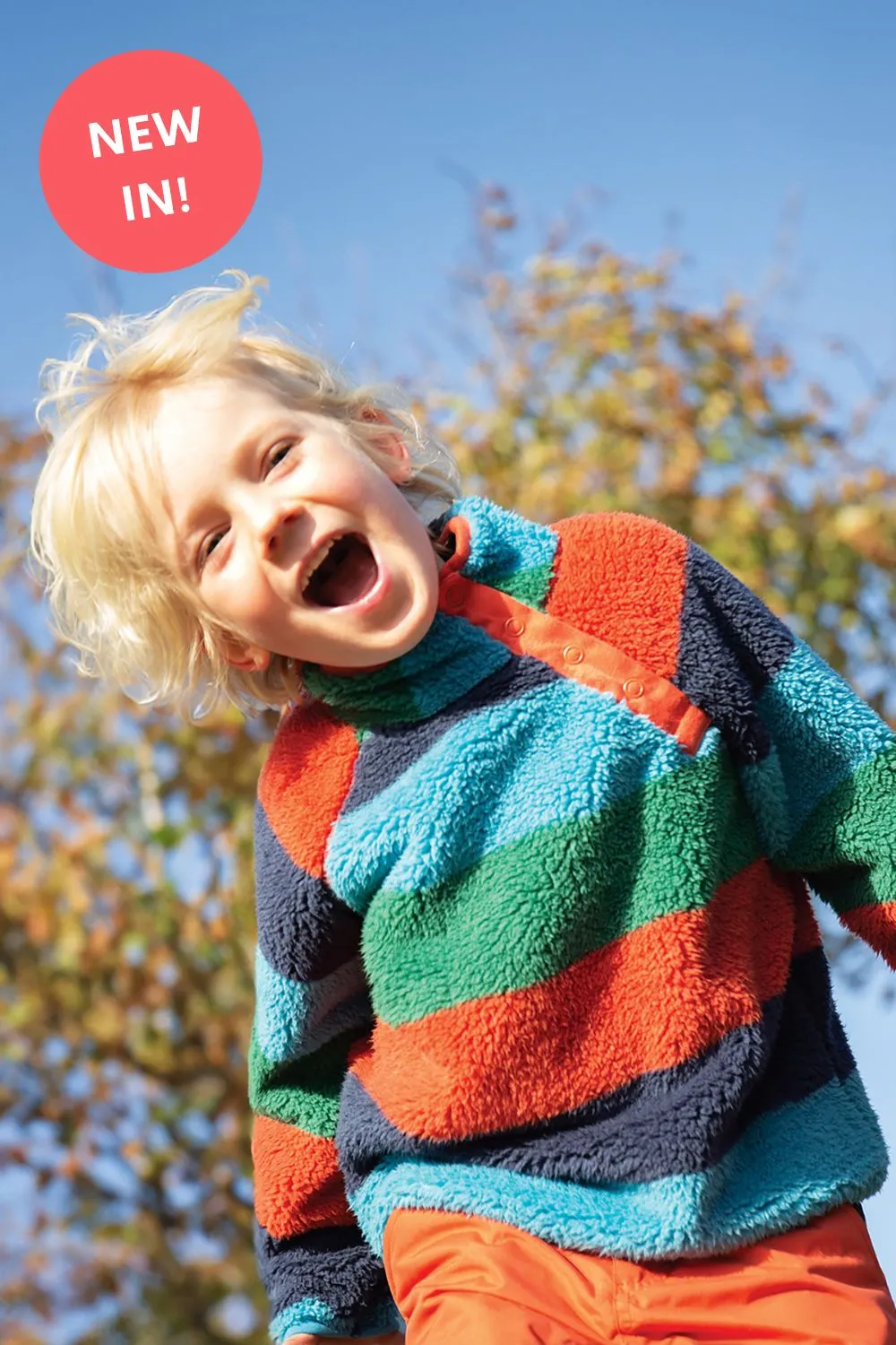 Frugi reversible Fleece Paprika orange and Navy Indigo- Organic Cotton-Children's Clothing0
