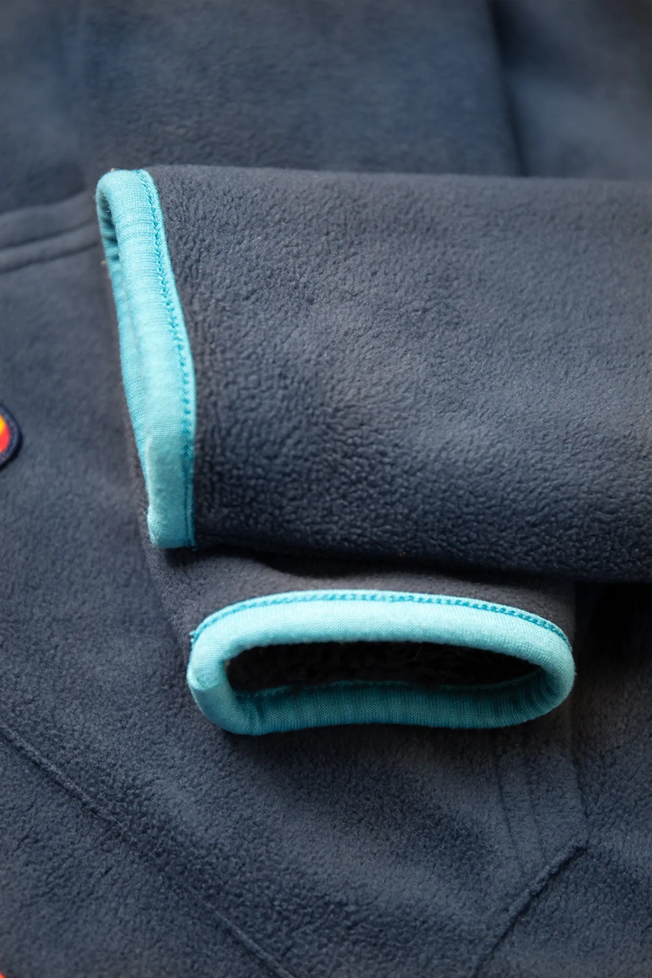 Frugi reversible Fleece Paprika orange and Navy Indigo- Organic Cotton-Children's Clothing0