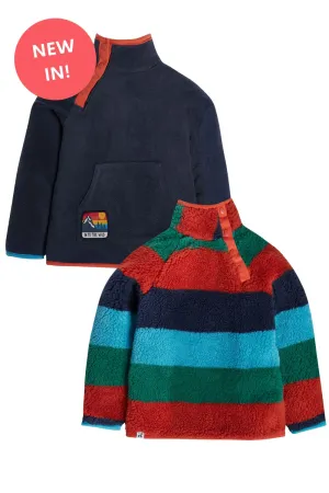 Frugi reversible Fleece Paprika orange and Navy Indigo- Organic Cotton-Children's Clothing0