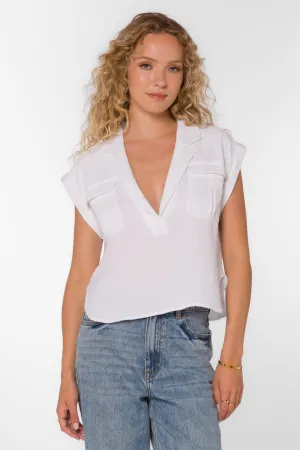 Gavin White Cotton Top