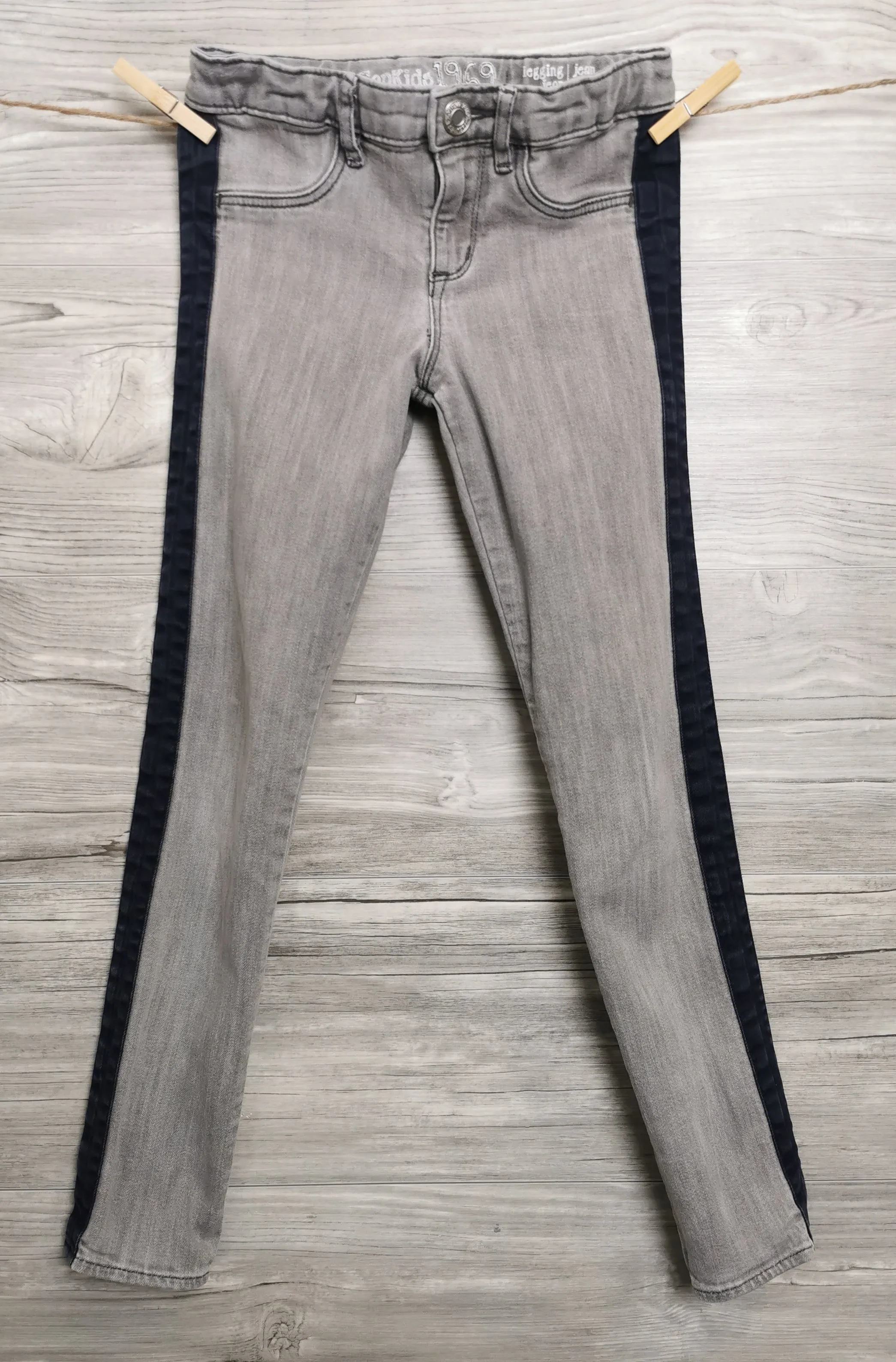 GIRL SIZE 8 YEARS - GAP Kids, Grey / Black Jegging 1969 EUC B4
