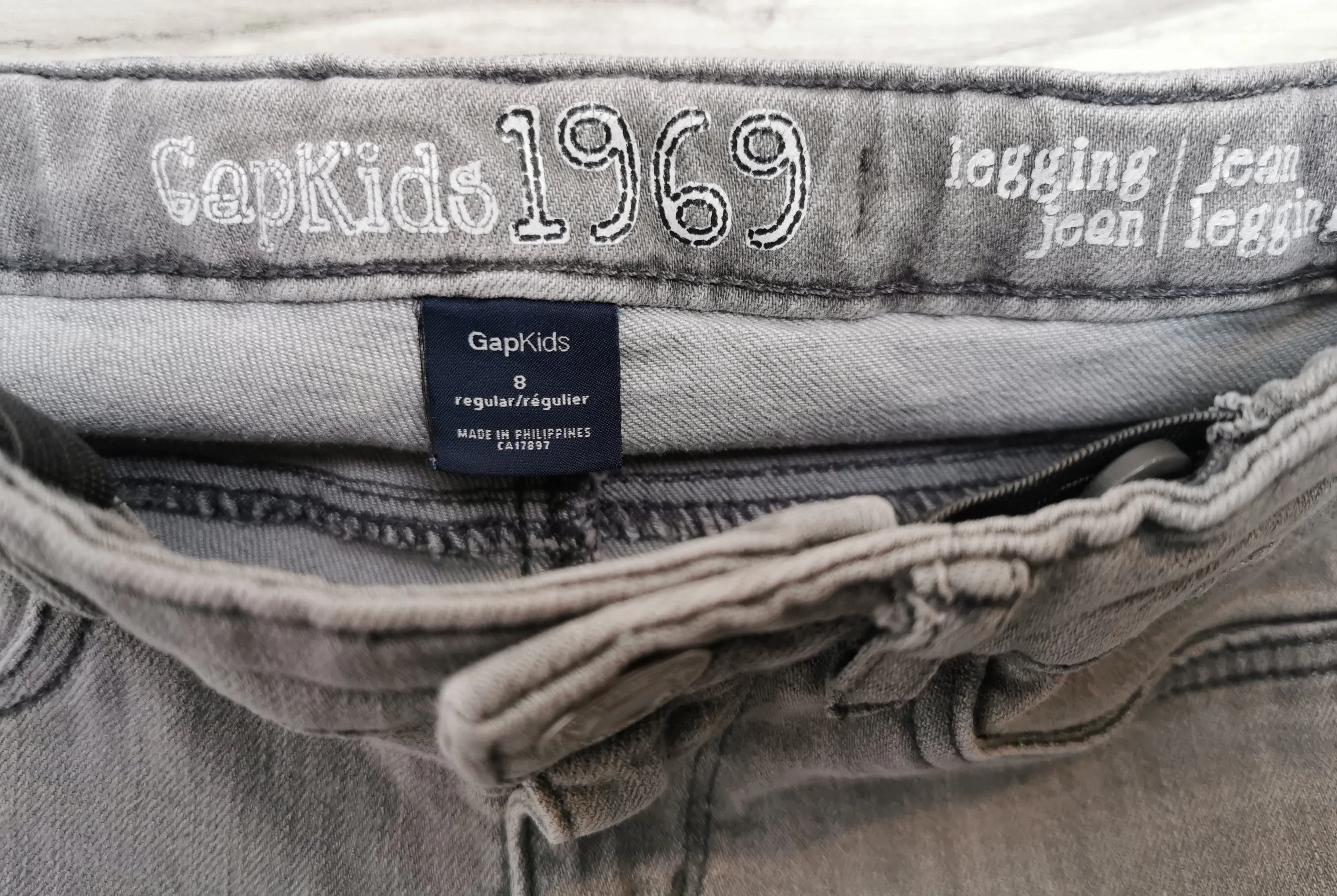 GIRL SIZE 8 YEARS - GAP Kids, Grey / Black Jegging 1969 EUC B4