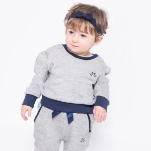 Girls Grey Jersey Lounge Set