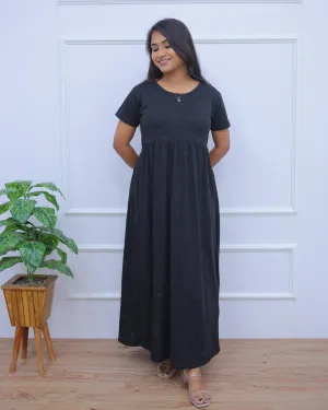 Glitter Black | Casual Non-Maternity Loungewear - Normal Sleeve | Full Length