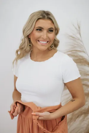 Going Places Ribbed Crop Top, White