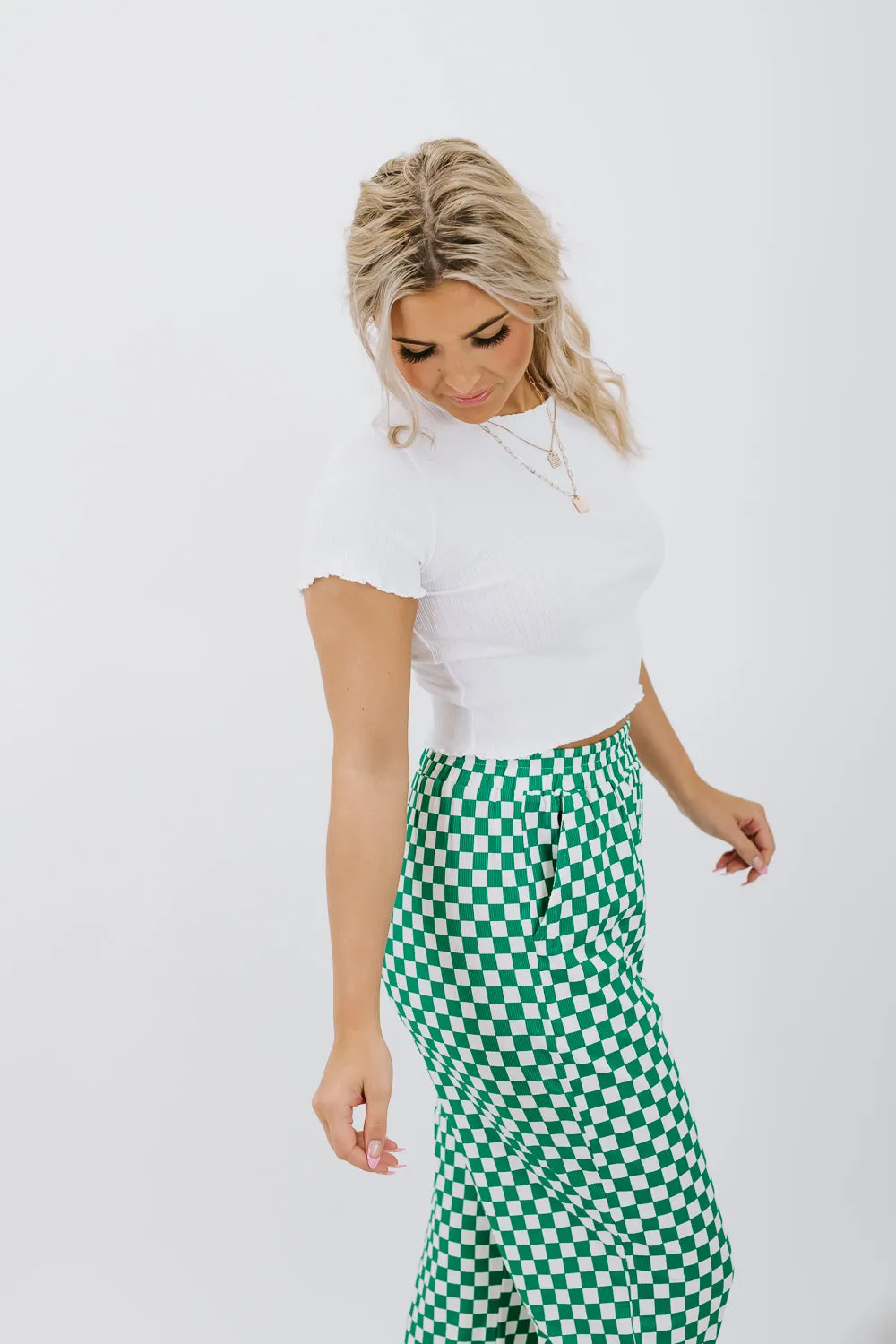 Going Places Ribbed Crop Top, White