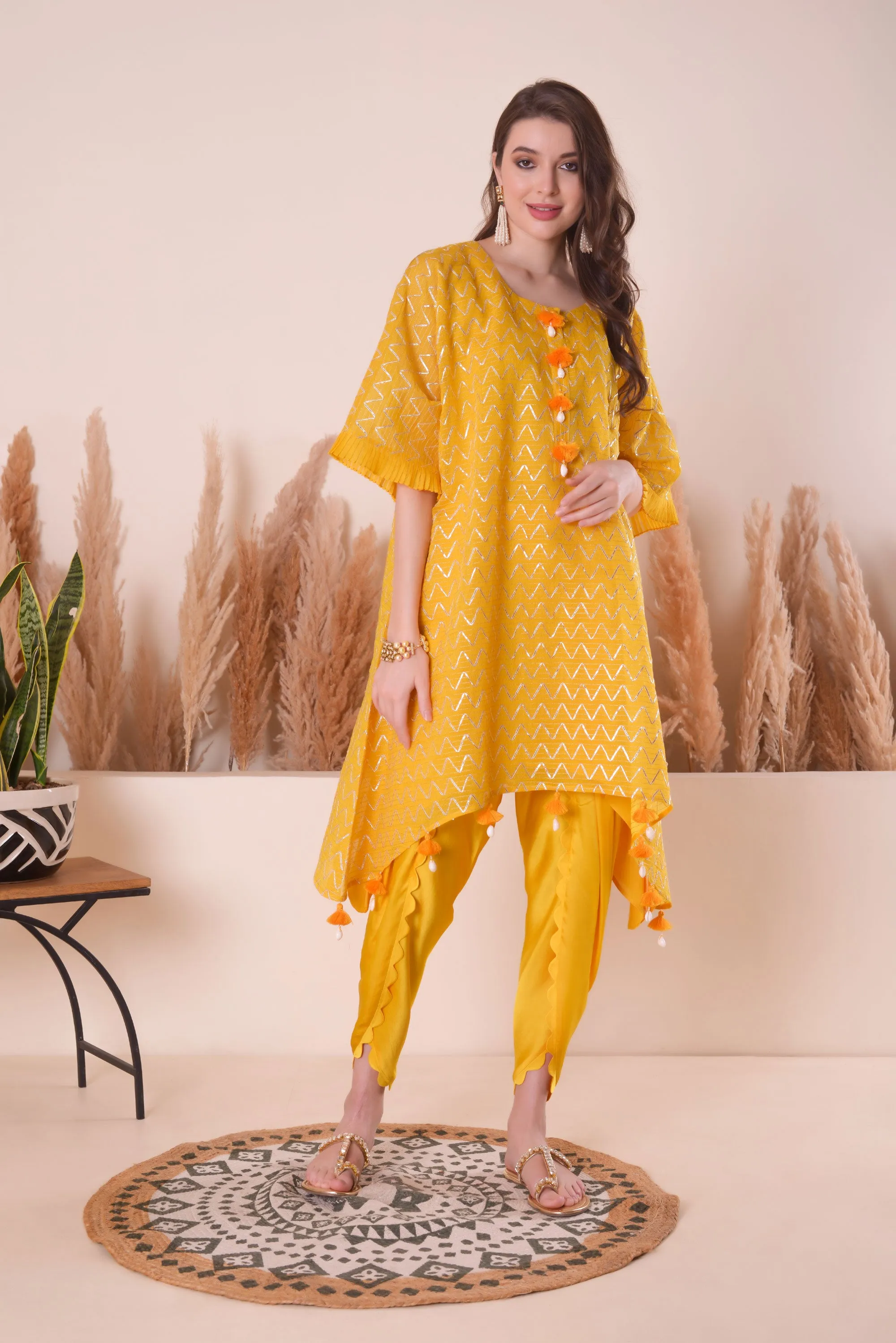 GOLDEN AURA KIMONO KURTA SET