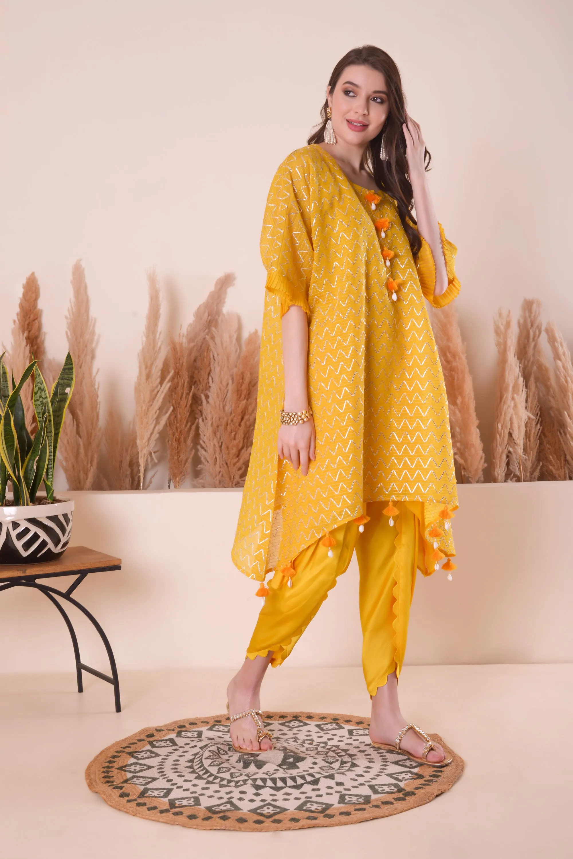 GOLDEN AURA KIMONO KURTA SET