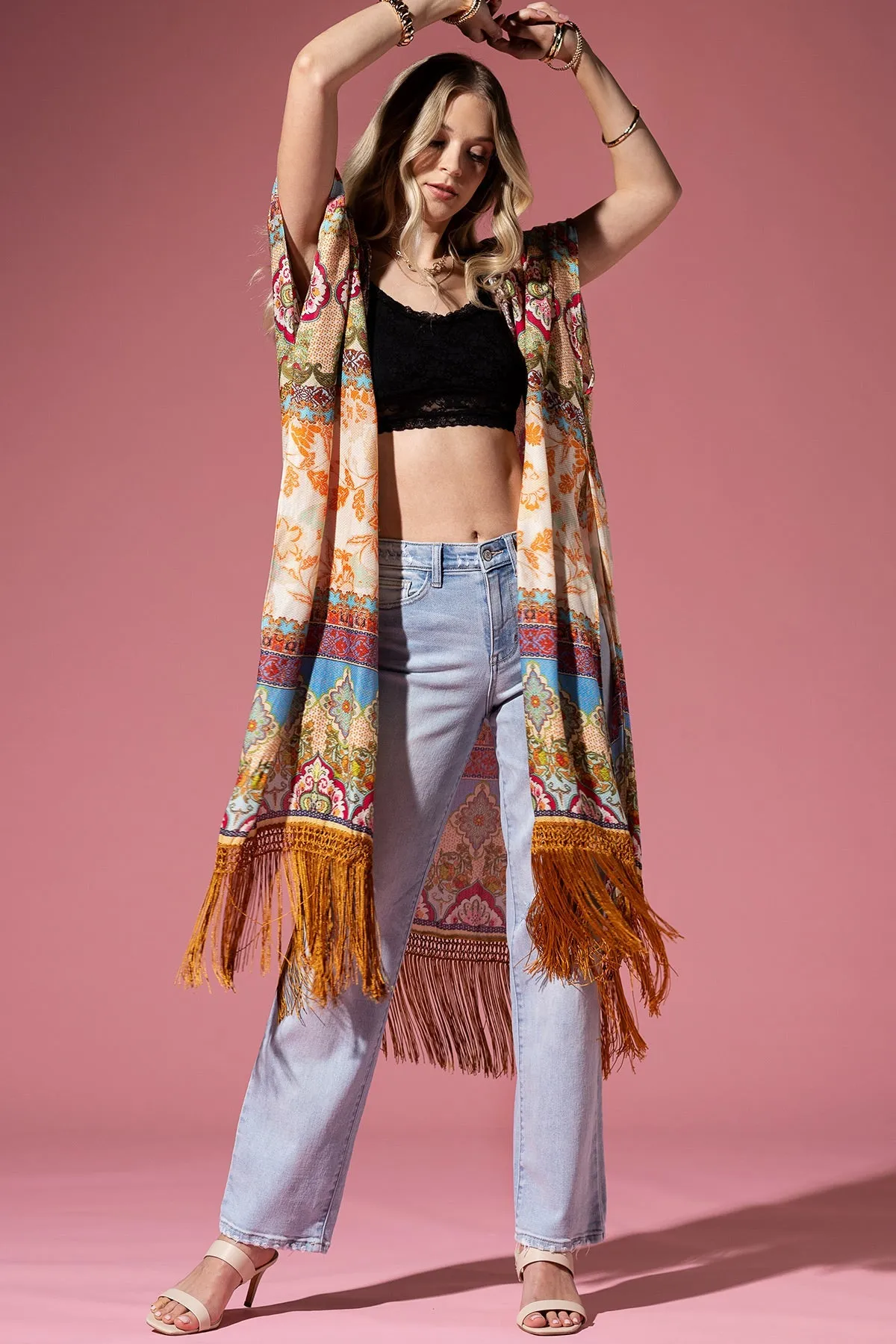 Golden Tassel Kimono Cardigan