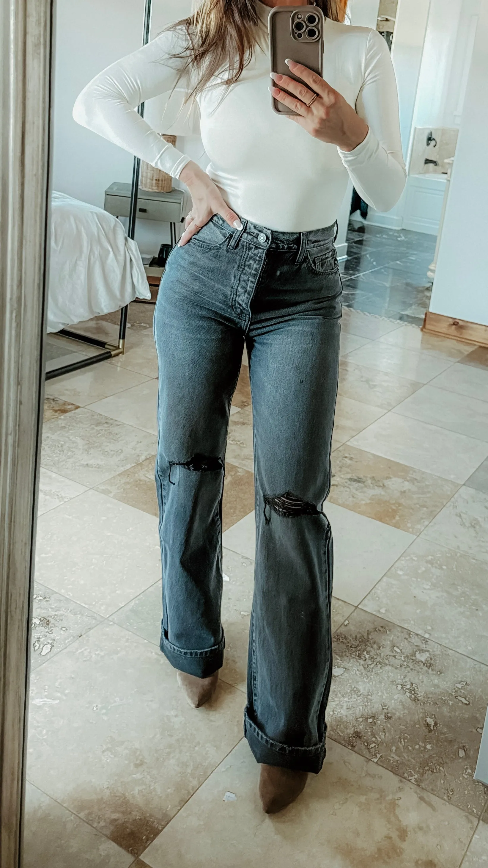 Gray Ultra High Rise Jeans (34" INSEAM)
