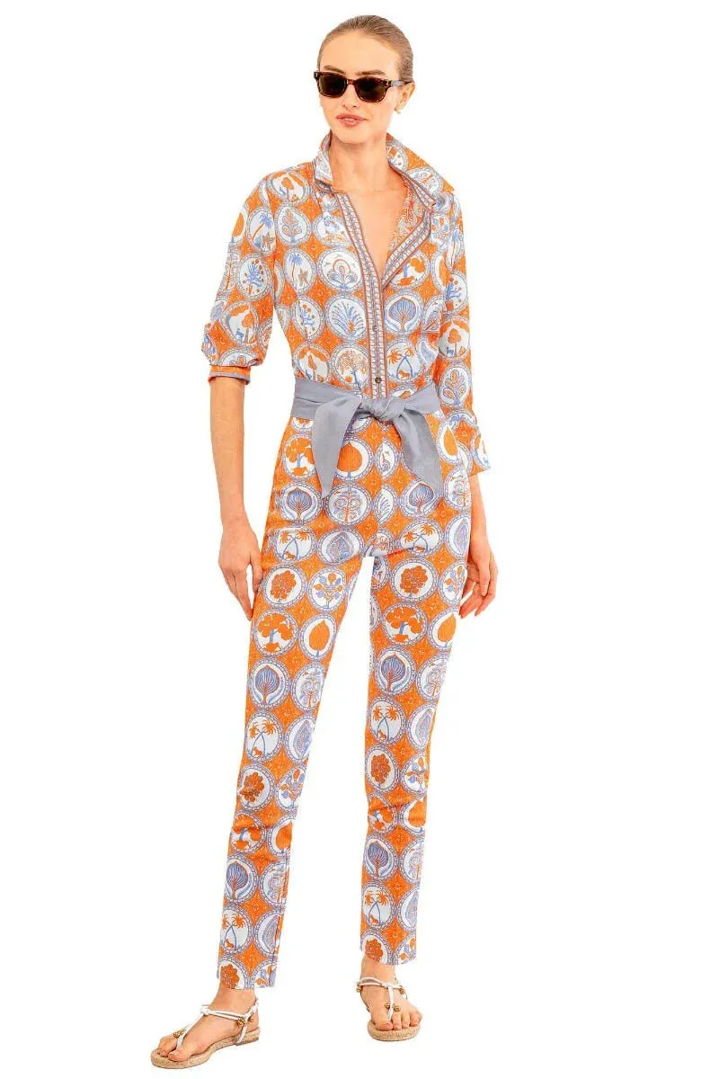 Gretchen Scott Designs Boyfriend Shirt - Circle of Love - Orange & Periwinkle