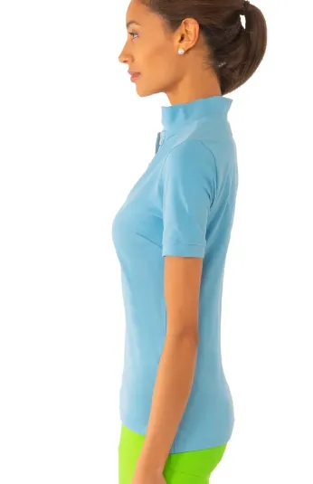 Gretchen Scott Designs GripeLess - Cotton Piqué Polo Shirt - Whisper Blue