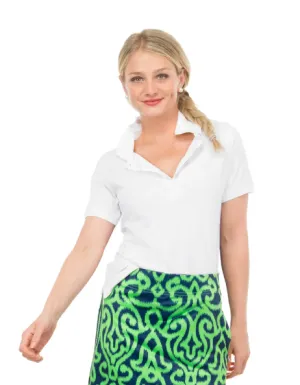 Gretchen Scott Designs GripeLess - Cotton Piqué Polo Shirt - White