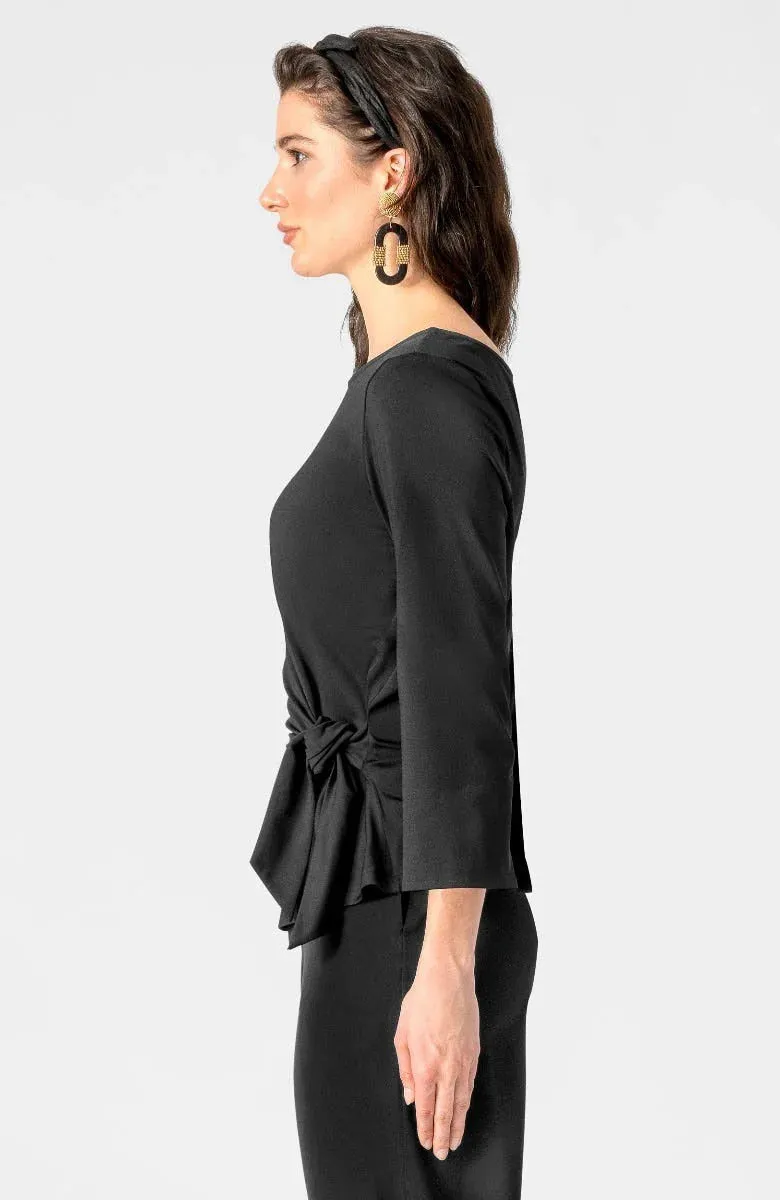 Gretchen Scott Designs Solid Cinch & Tie Top - Black