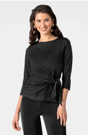 Gretchen Scott Designs Solid Cinch & Tie Top - Black