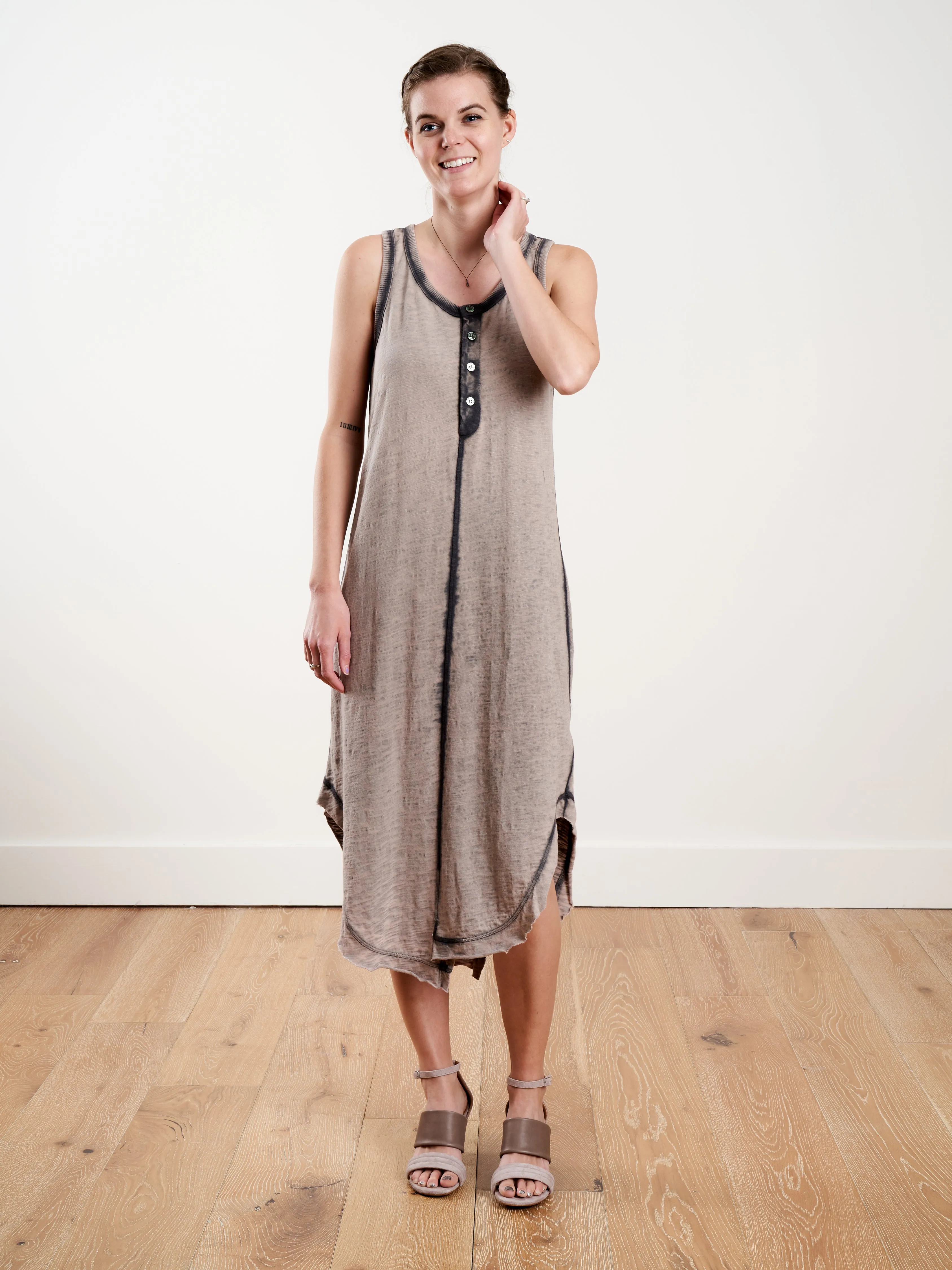 henley shifted midcalf dress - asphalt