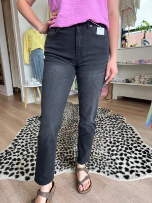 High Rise Charcoal Black Jeans