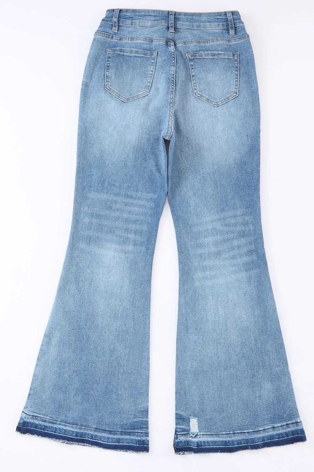 High Waist Button Fly Flared Jeans