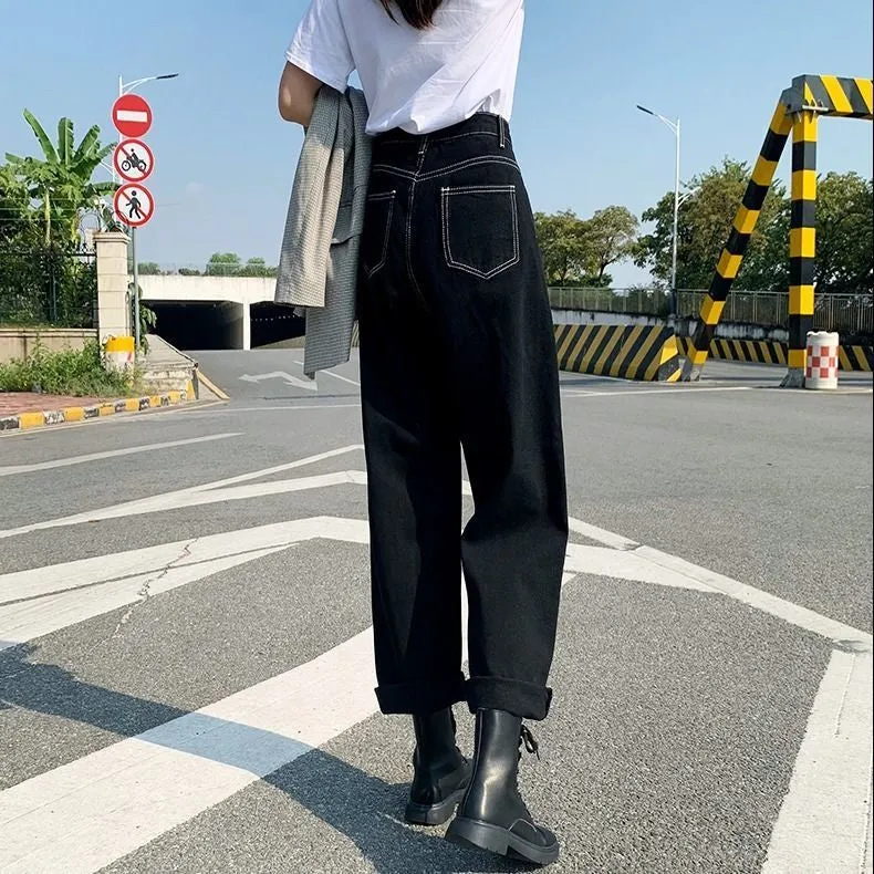 High Waist Vintage Black Jeans Pants