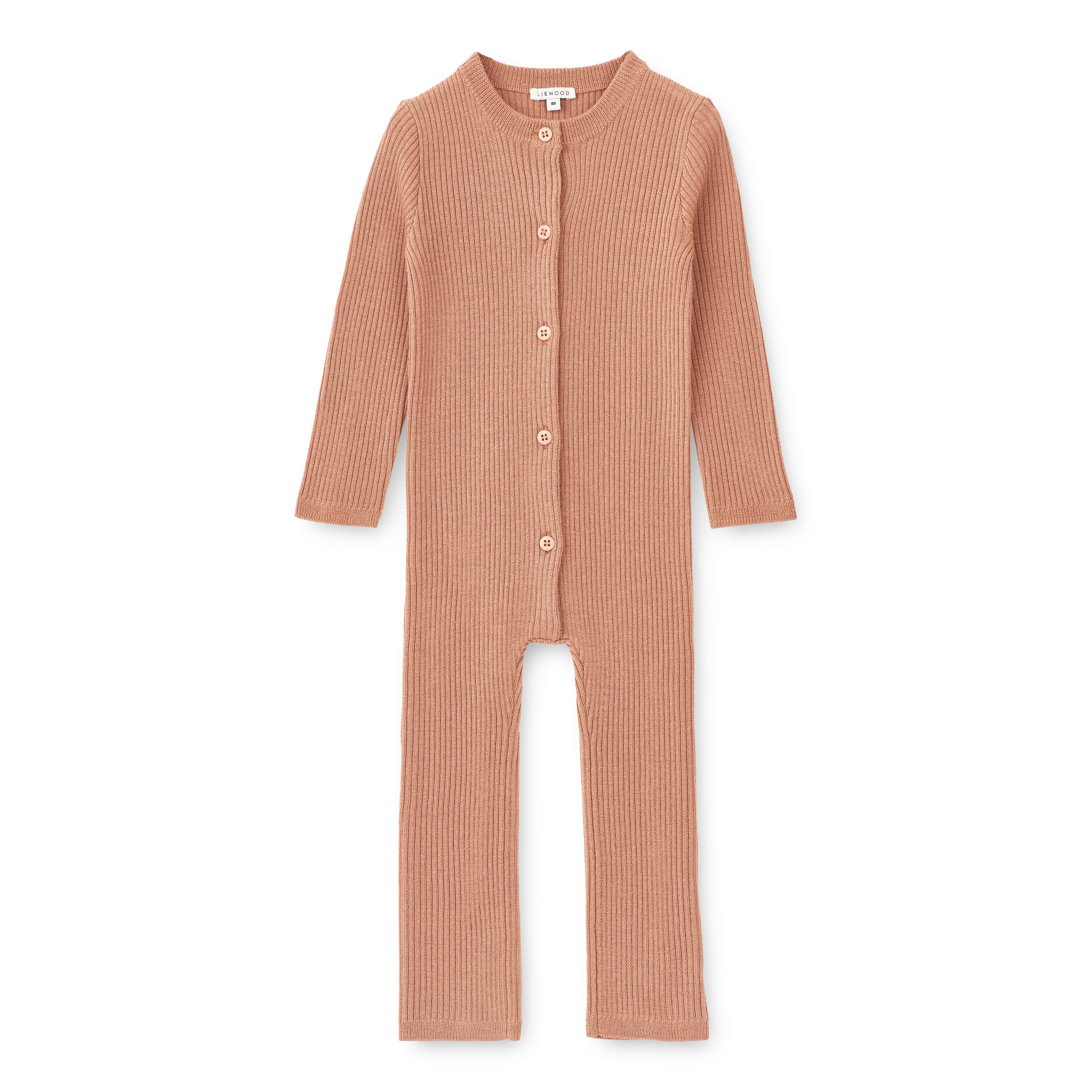 Igor Ribbed Merino Onesie (Tuscany Rose)