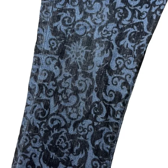 J Brand Skinny Jeans with Black velvet brocade pattern size 32