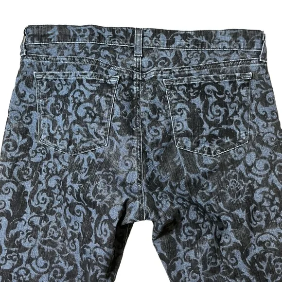 J Brand Skinny Jeans with Black velvet brocade pattern size 32
