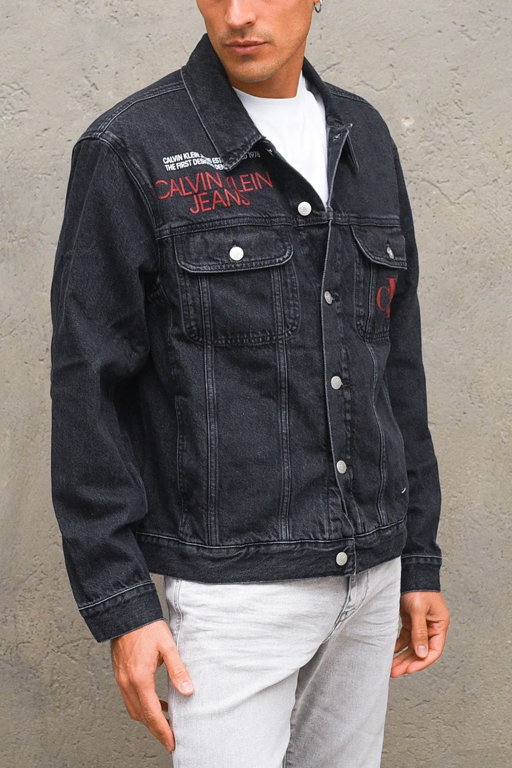 Jacket Logo Print - Black