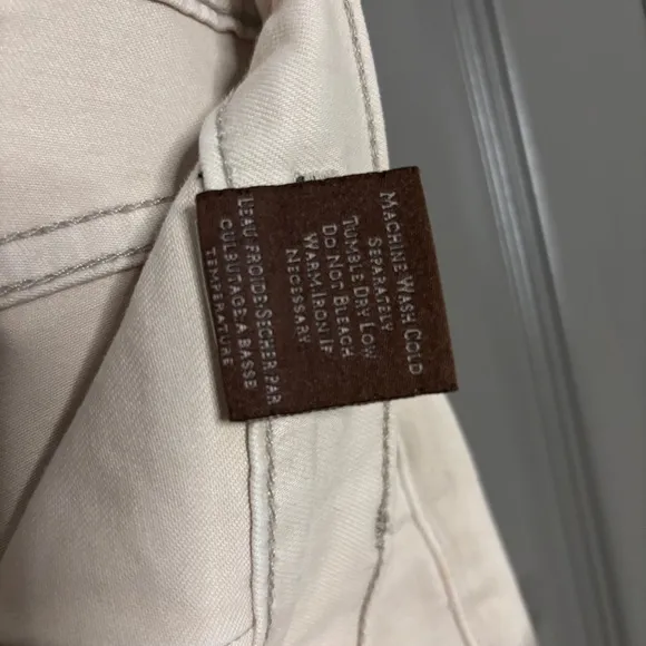 James Jeans Rare Colorblock Emilia Biker Jeans Cream &amp; Black Size 27
