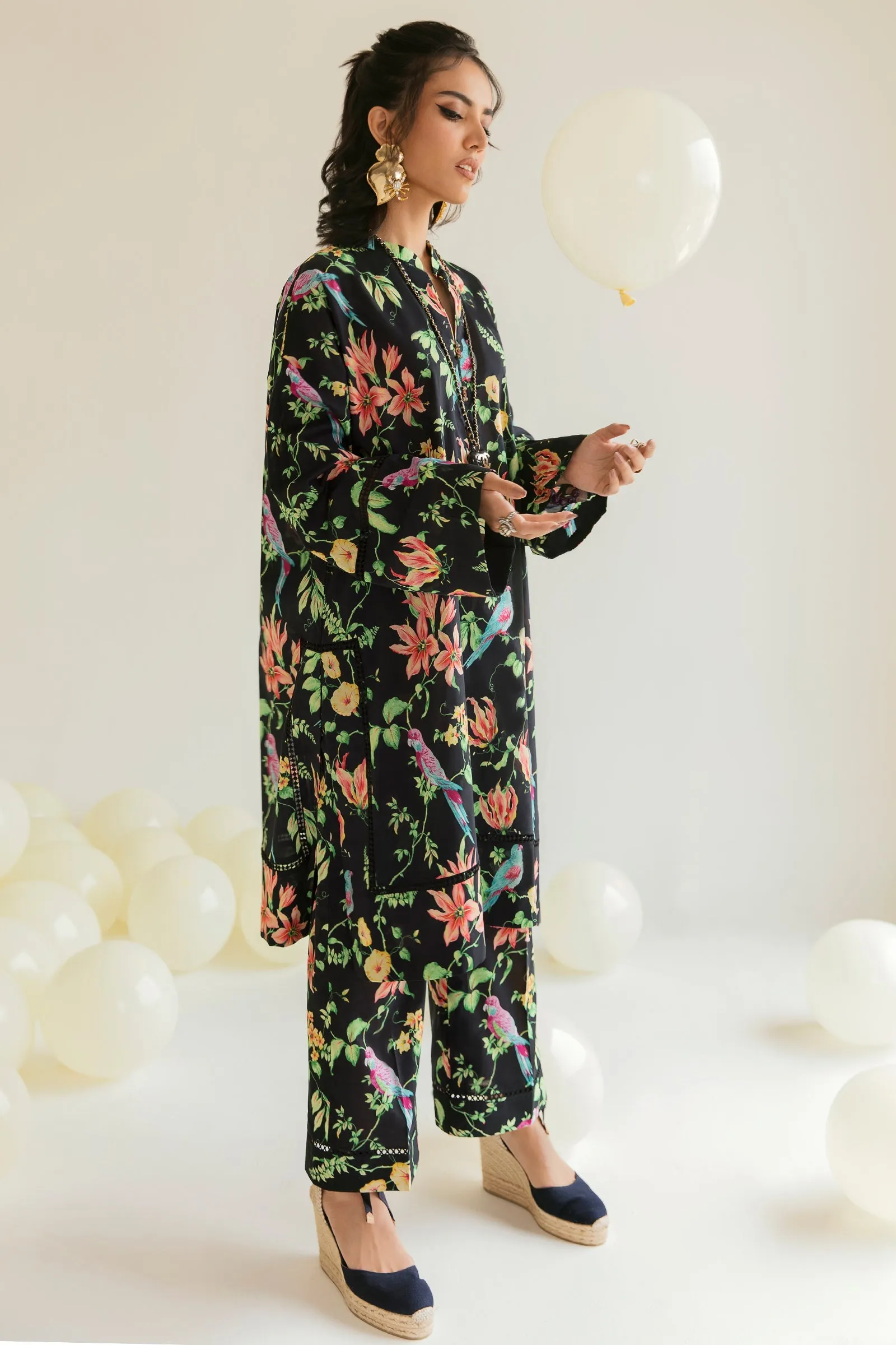 JARDIN (ZRW-20923) | Zaha RTW Poplin Collection 2023 | Stitched Lawn Cambric Cotton Suits