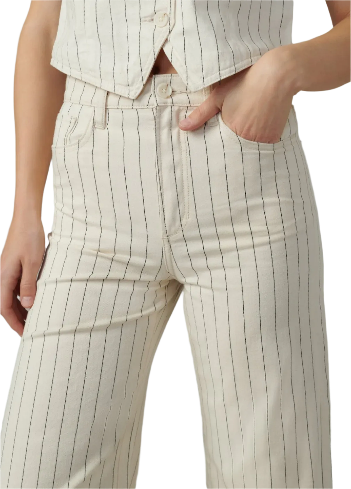 JJ - Mia Wide Leg | Natural Stripe