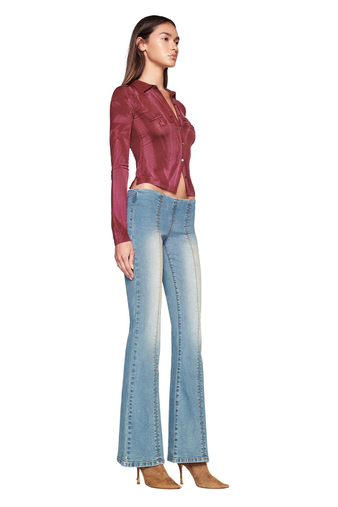 JOSAI TOP - RED : WINE DYE