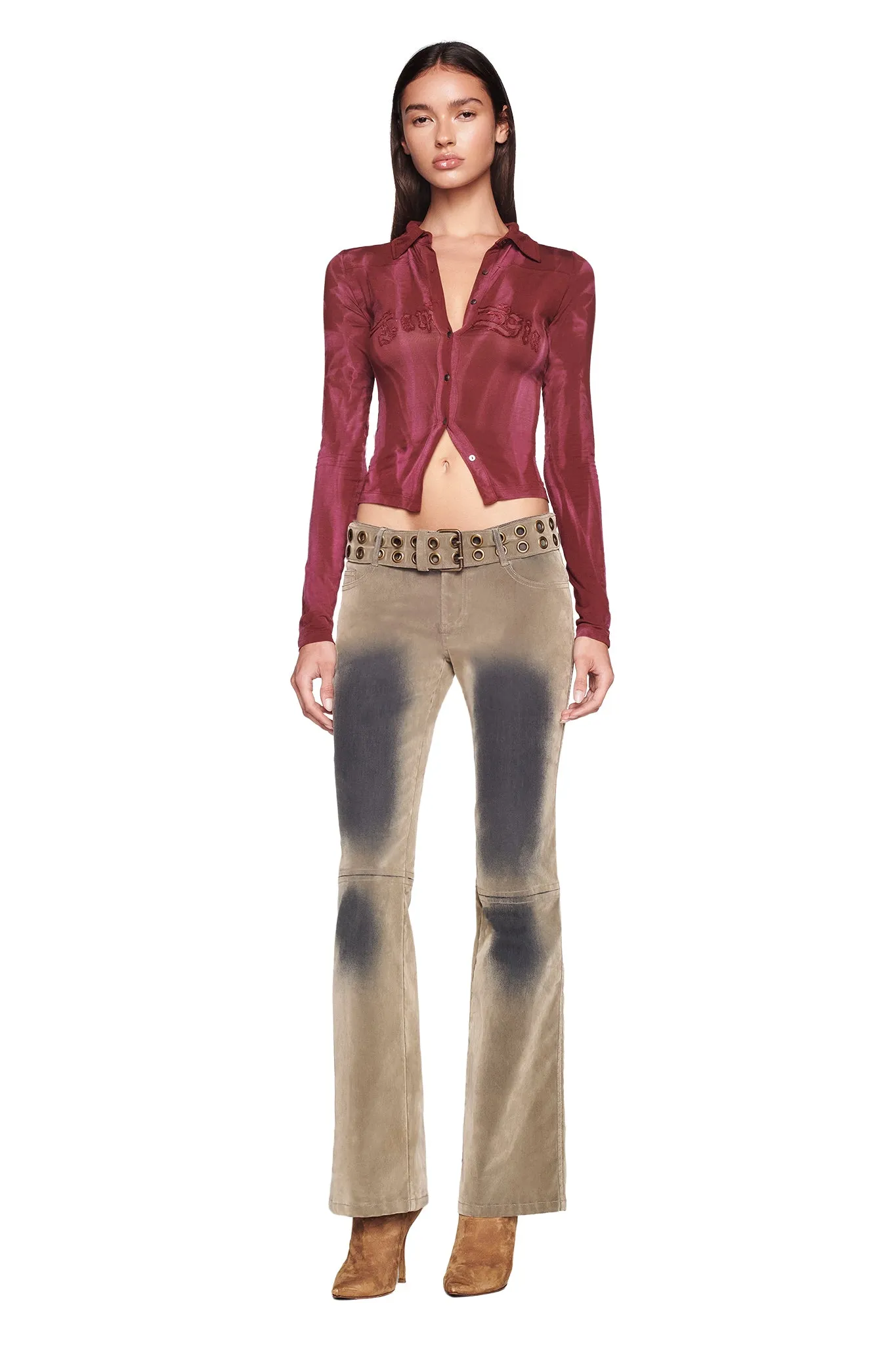 JOSAI TOP - RED : WINE DYE