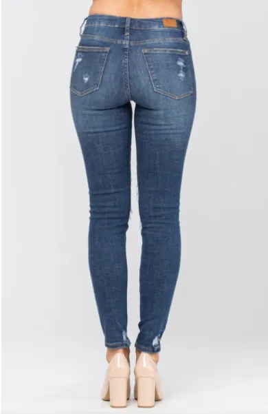 Judy Blue Patched Distressed Skinny Jeans