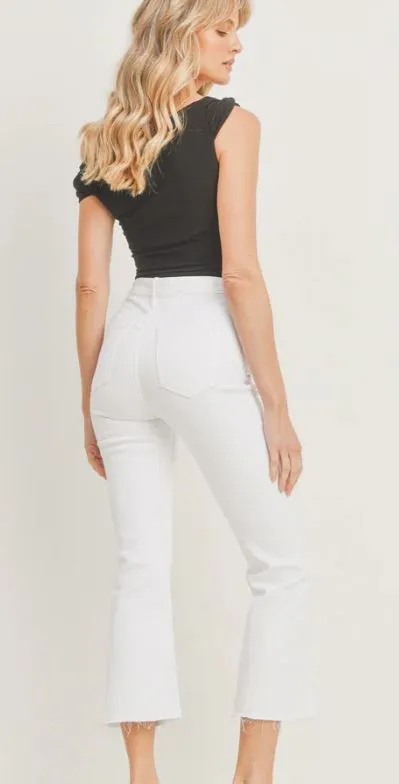 Just Black Denim HR Tonal Crop Flare