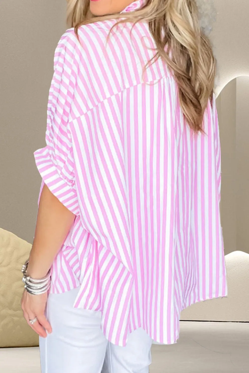 Katherine Striped Collared Neck Half Sleeve Shirt