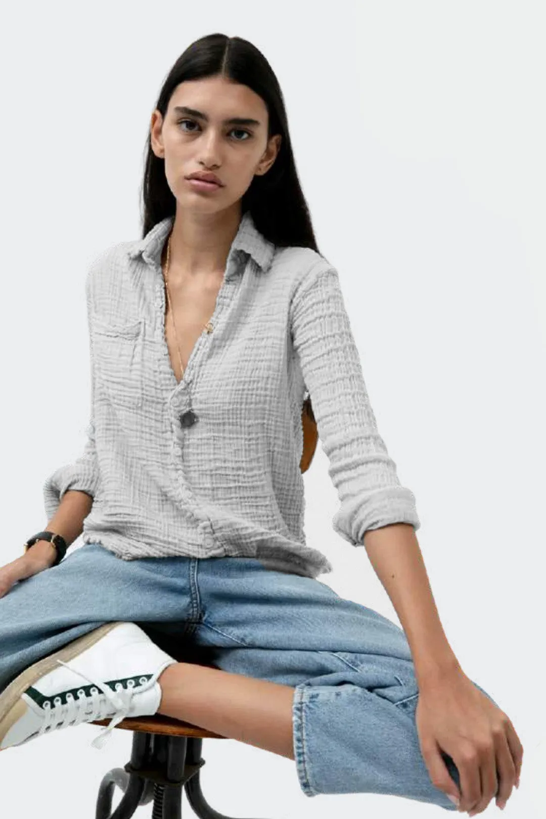 Kaya Blouse - Cool Grey