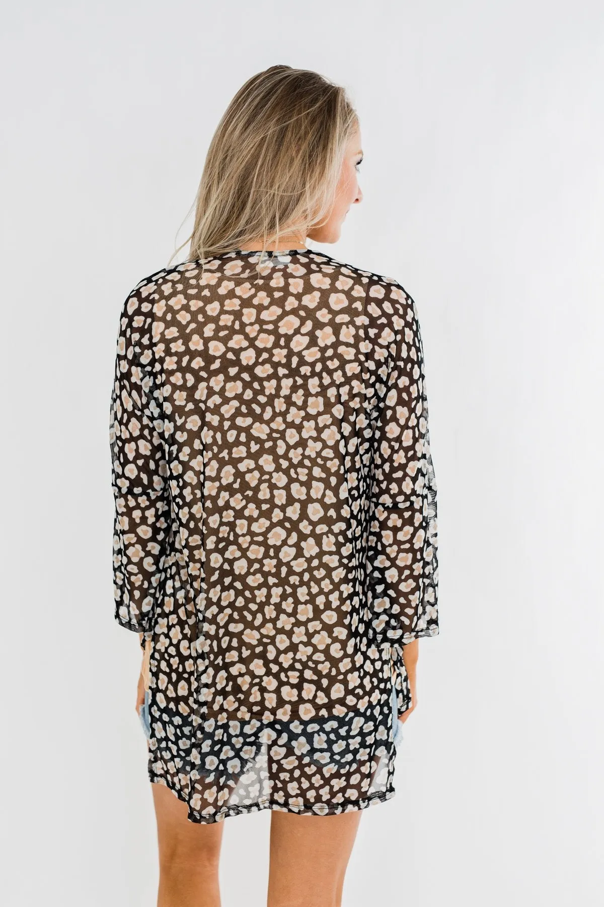 Keep It Fierce Animal Print Kimono- Black