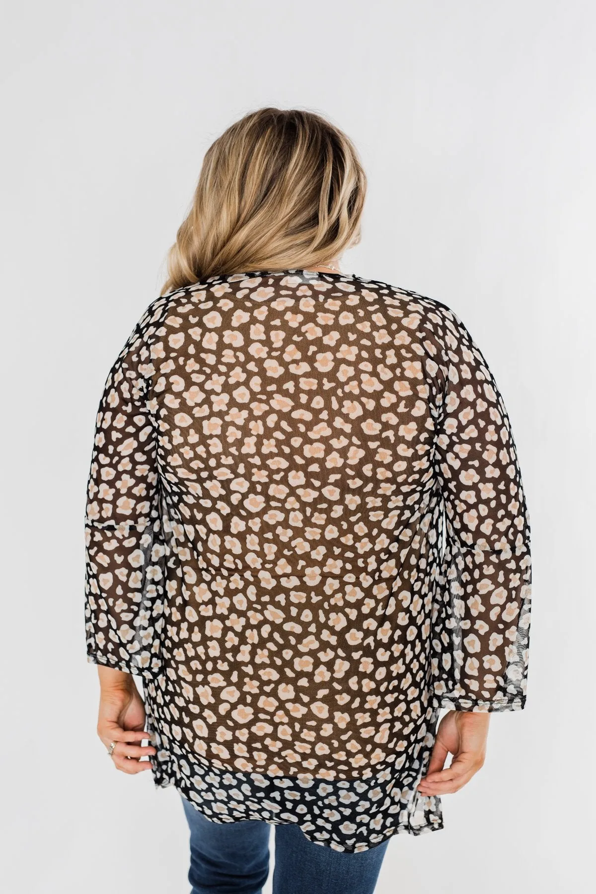 Keep It Fierce Animal Print Kimono- Black