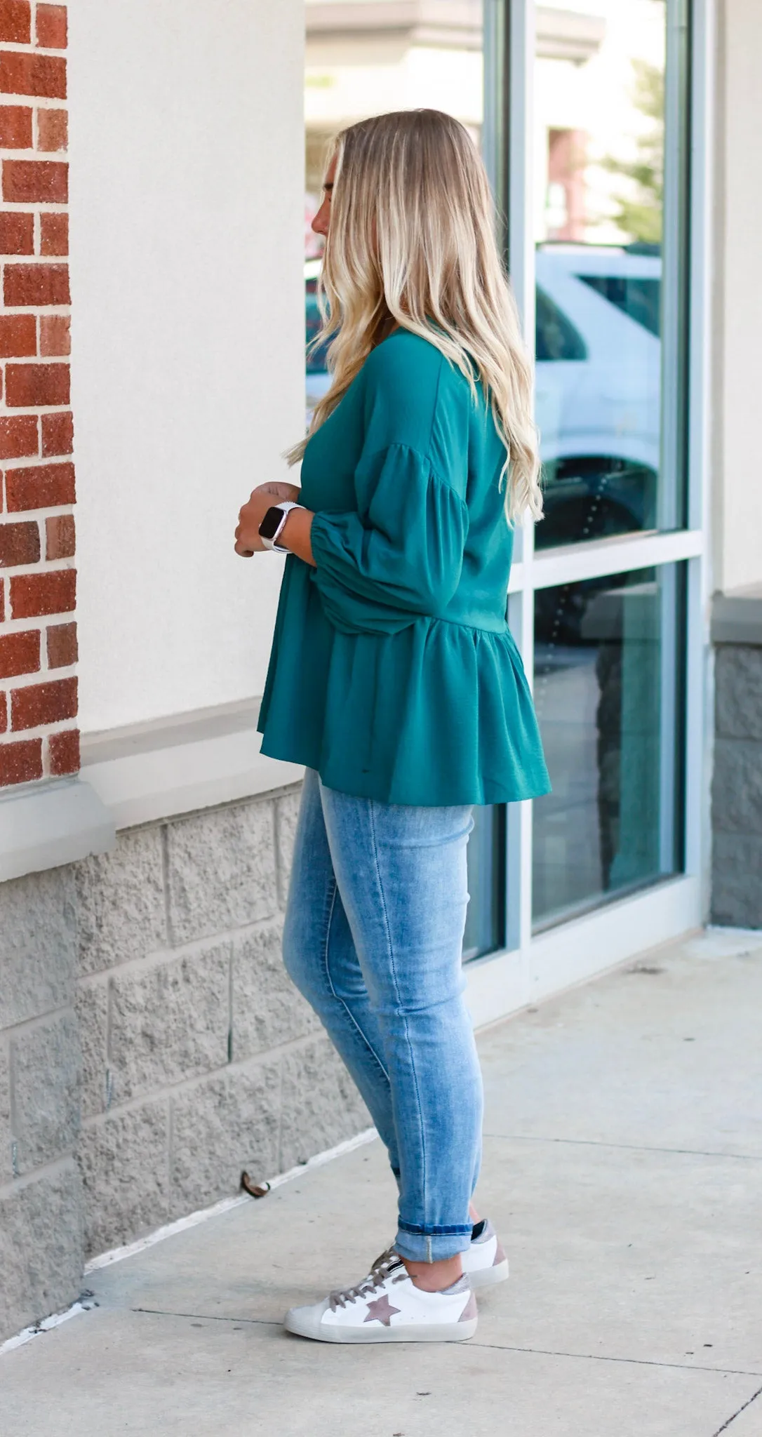 Keep Thinking About Us Blouse in Hunter Green