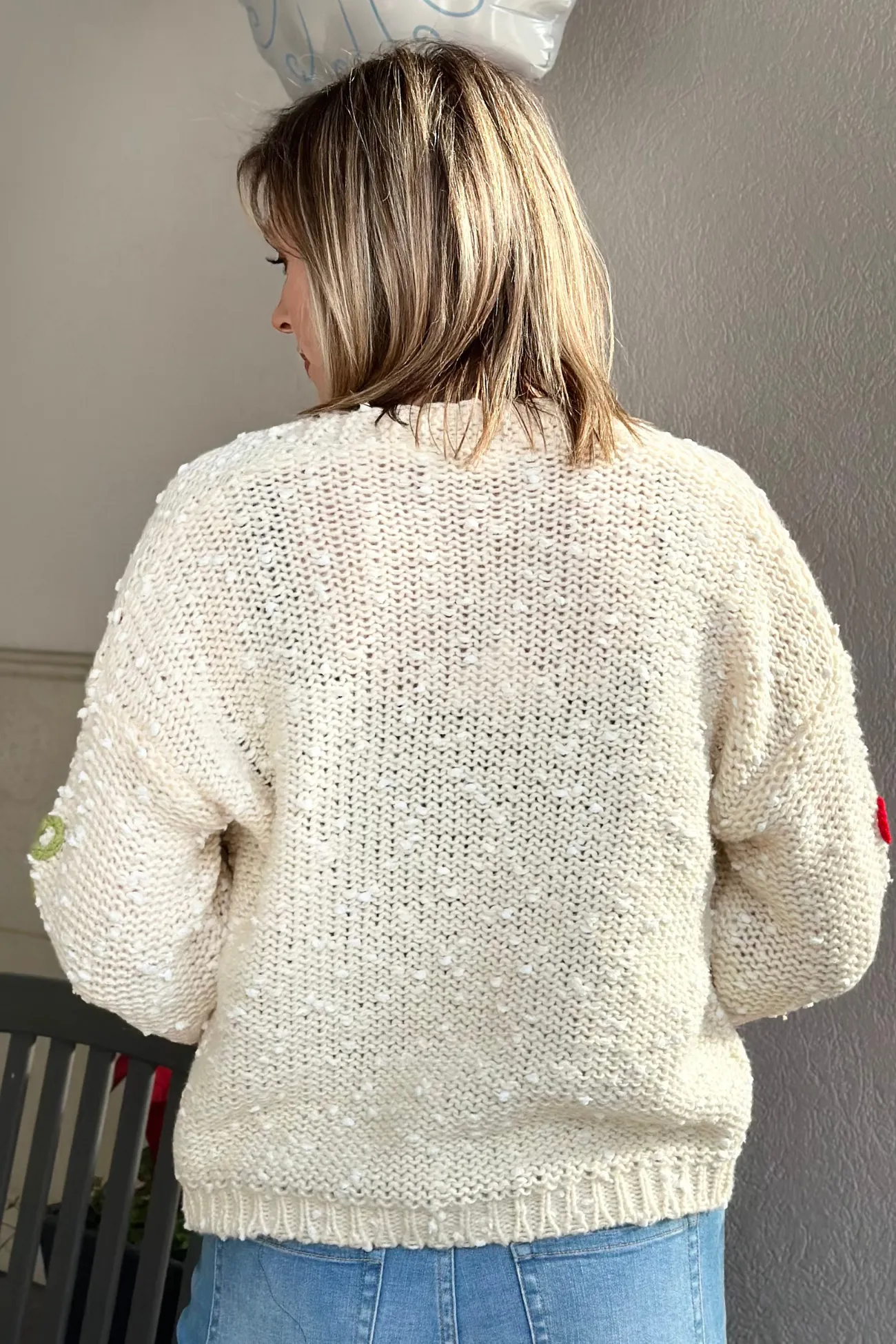 Kelsey Ribbon Patched Button Down Cardigan