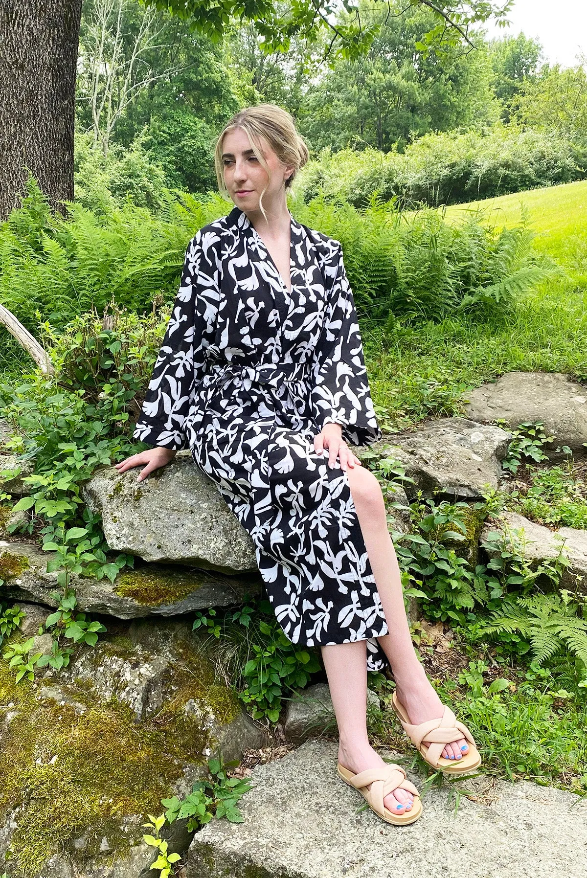 Kerala Long Robe | Collage Black