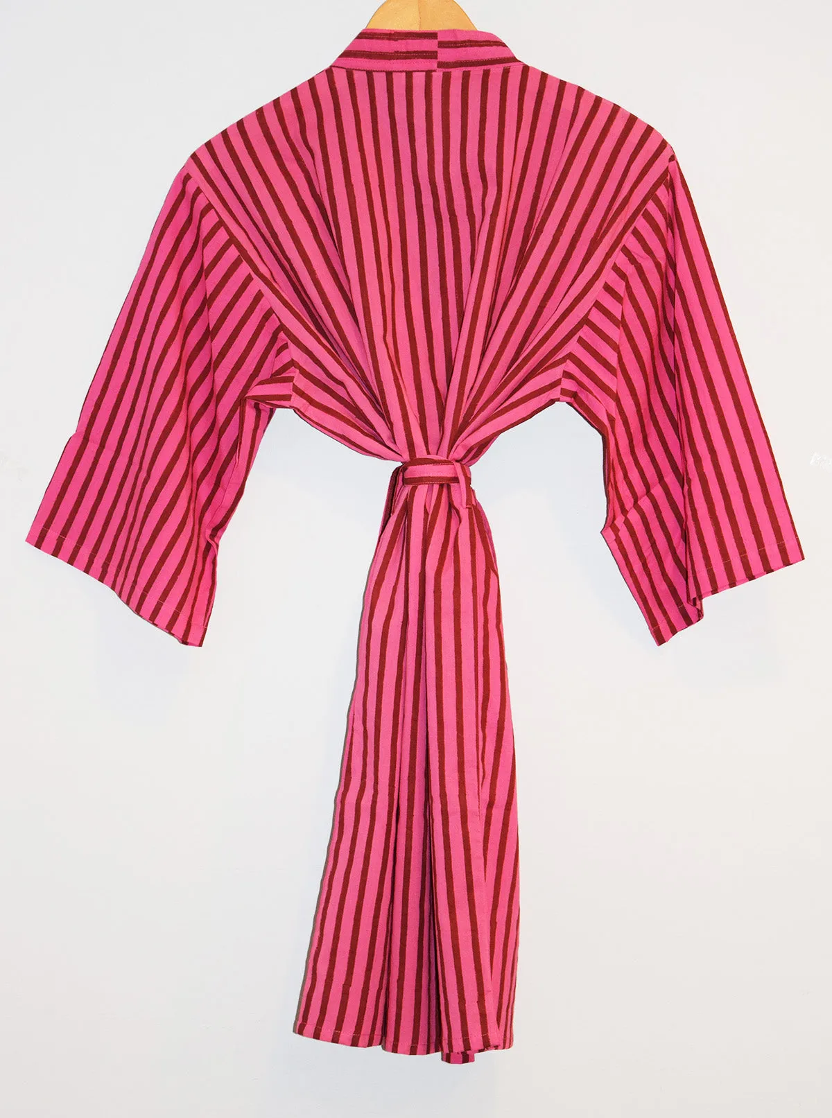 Kerala Short Robe | Berry Stripe