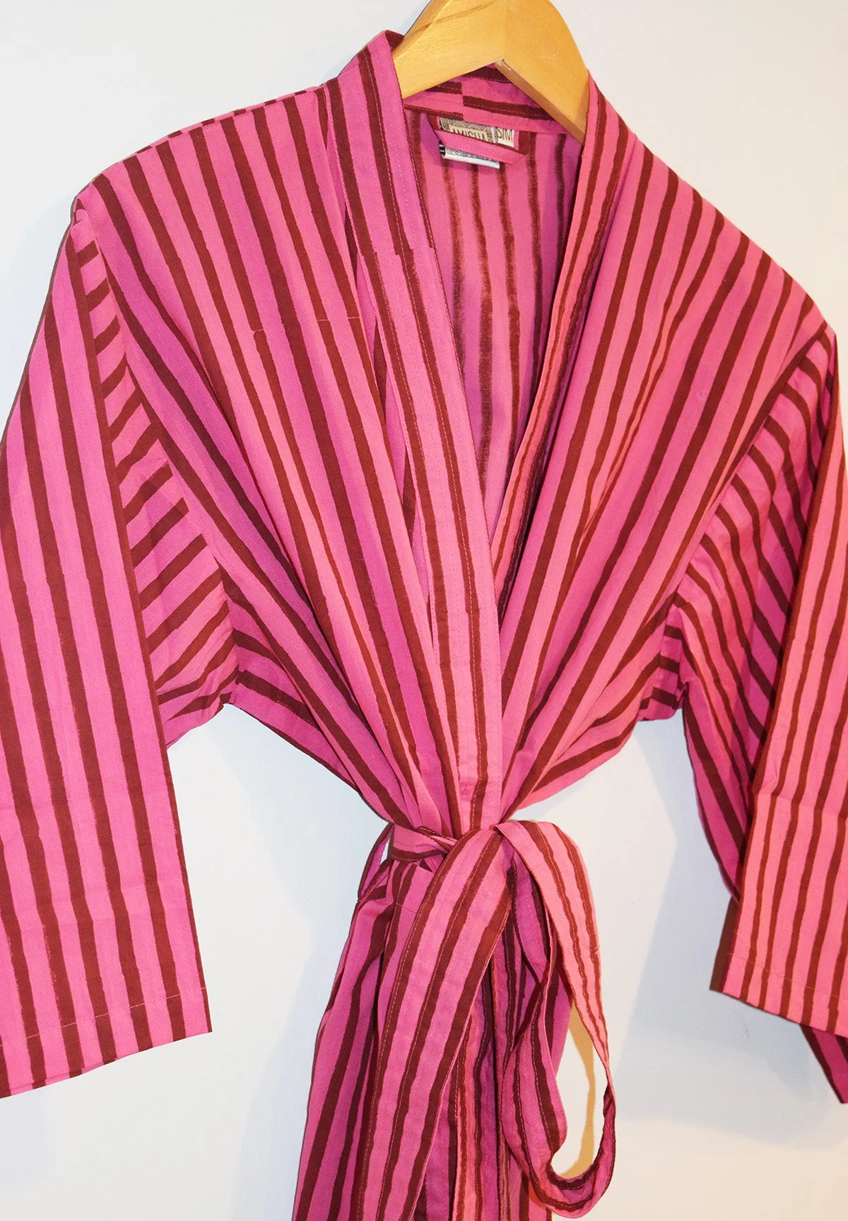 Kerala Short Robe | Berry Stripe
