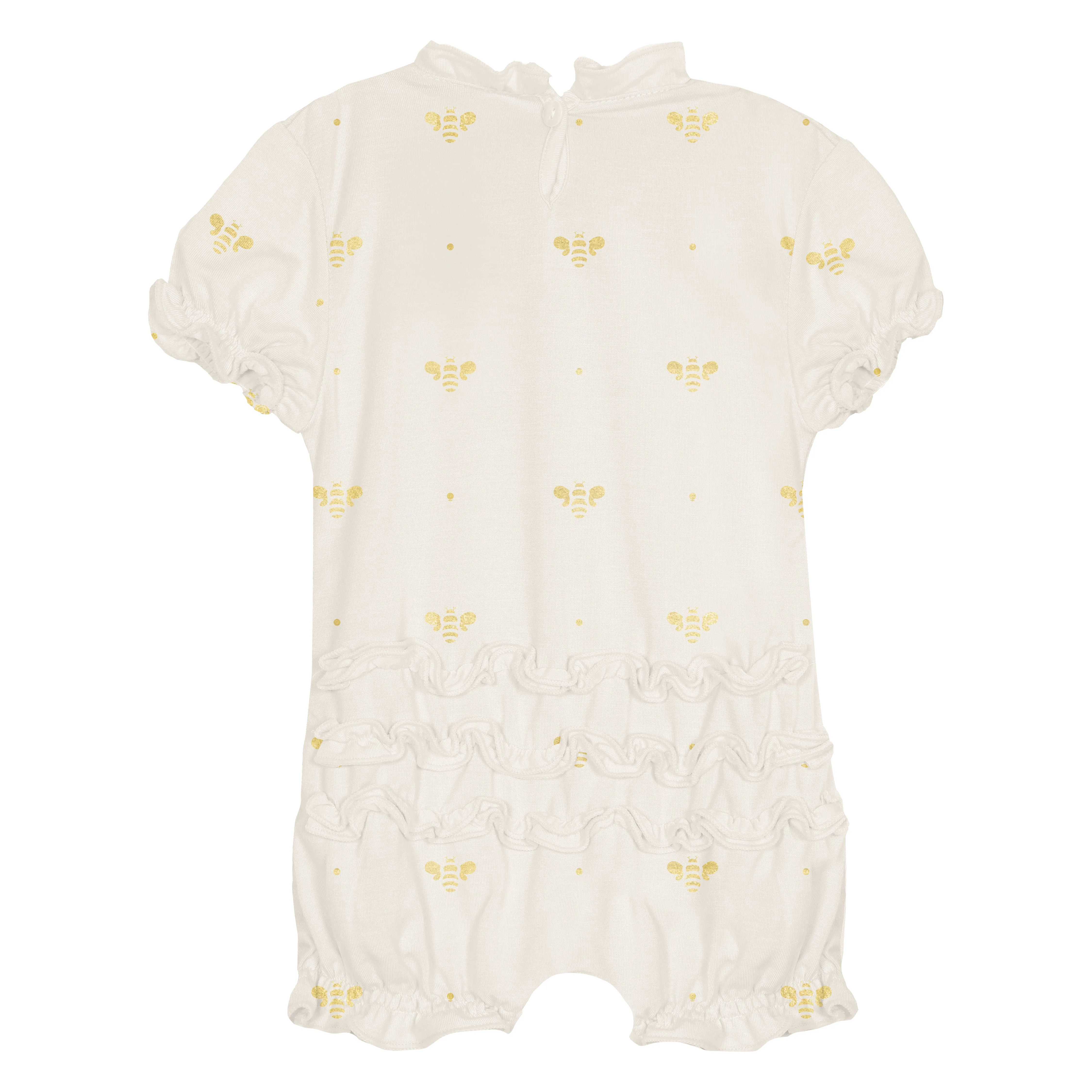 KicKee - Ruffle Romper - Gold Bees