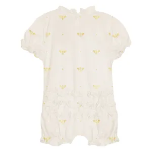 KicKee - Ruffle Romper - Gold Bees
