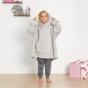 Kids Silver Sherpa Hooded Blanket