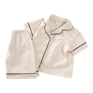 Kids Tales Traditional Pyjama Shorts Set - Beige